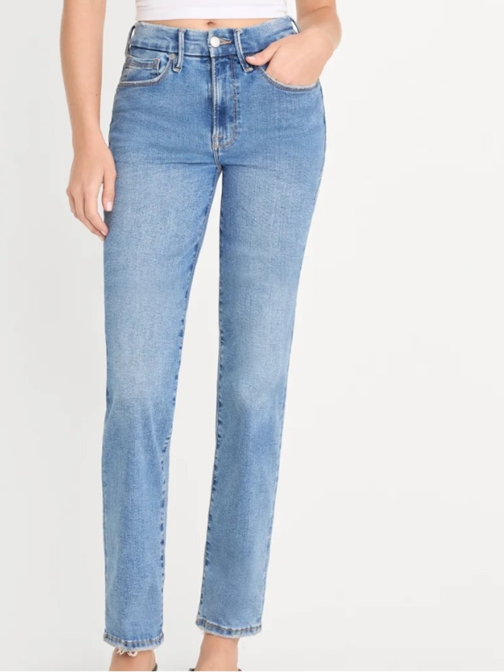 💎Good American-Always Fits Good Legs Straight Jeans - Light Blue